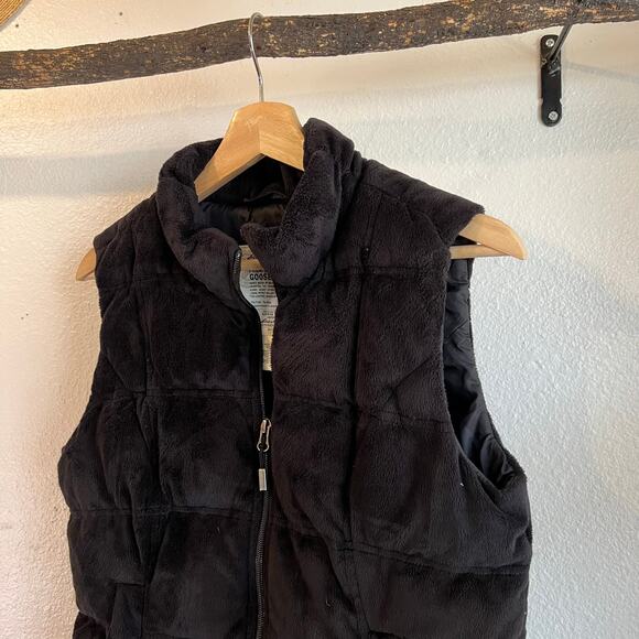 Eddie Bauer Black Goose Down Soft Puffer Plush Zip Up Snow Vest Size Small - Picture 3 of 10